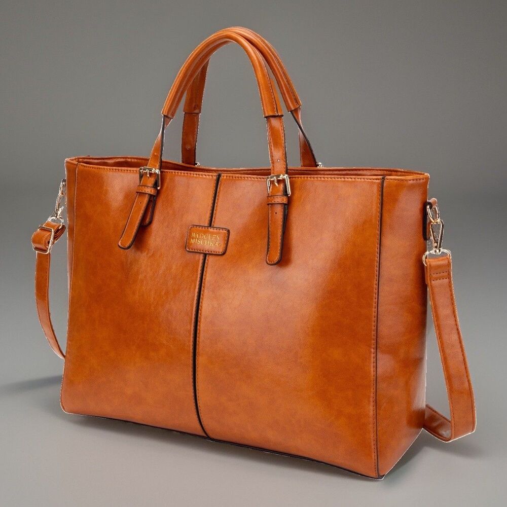 NWT Badgley Mischka Brown Vegan Travel Weekender Tote Bag